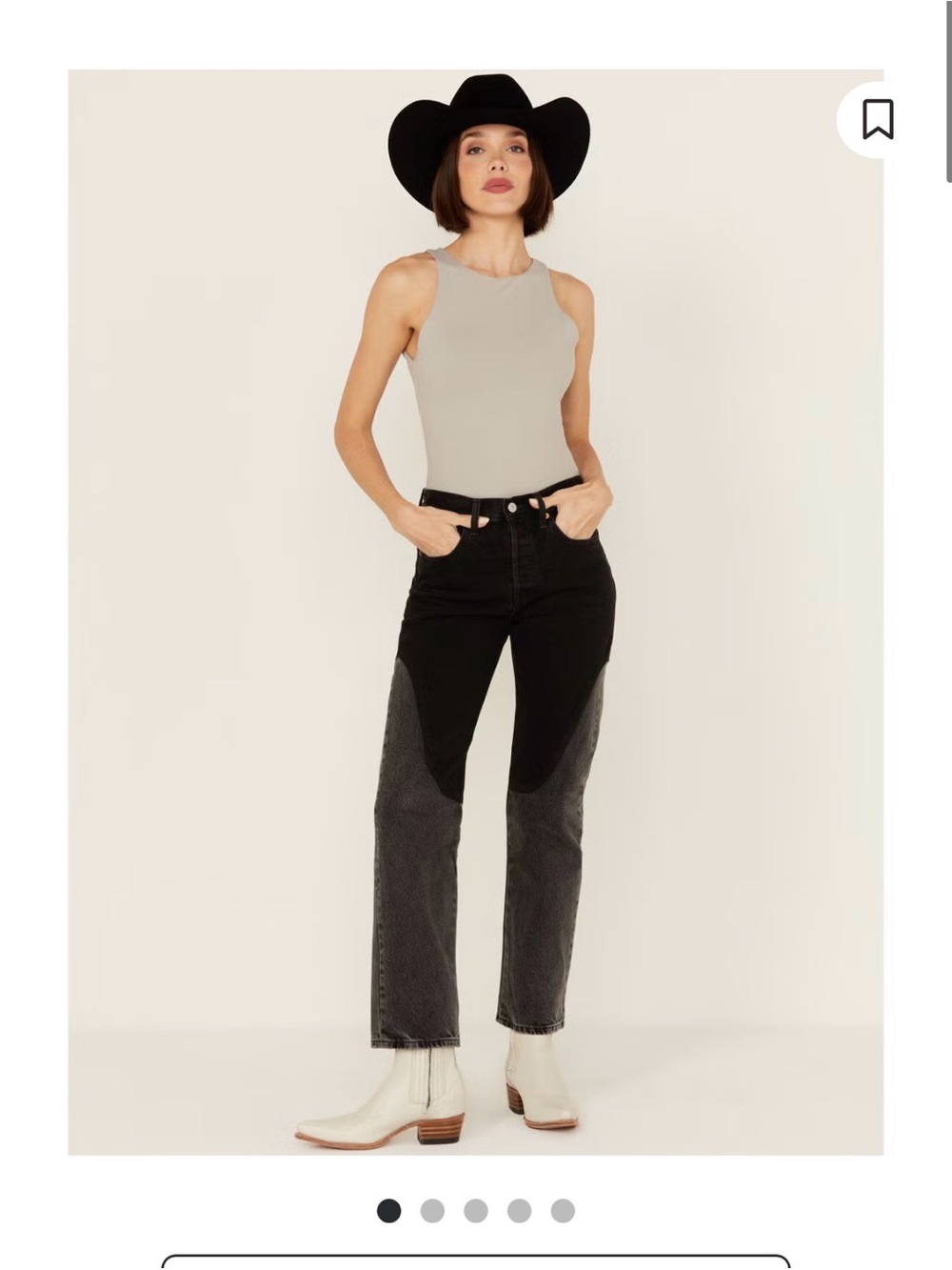 Levi's 501 Off To The Ranch Two-Tone Chaps Jeans W28 L30